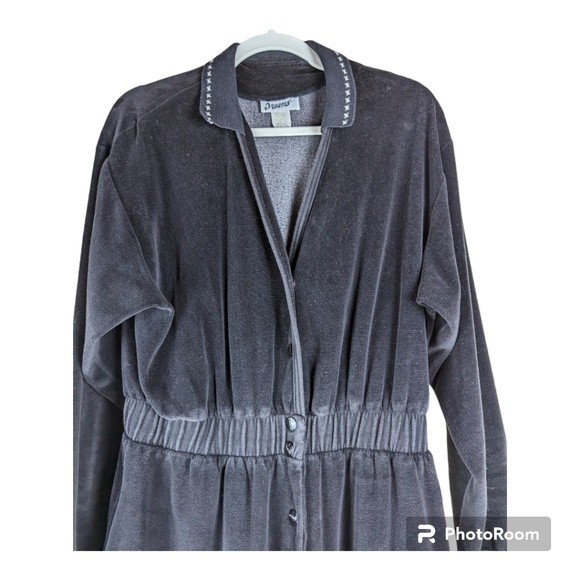 Vintage Velvet Jumpsuit In Black Size Medium - Picture 2 of 7